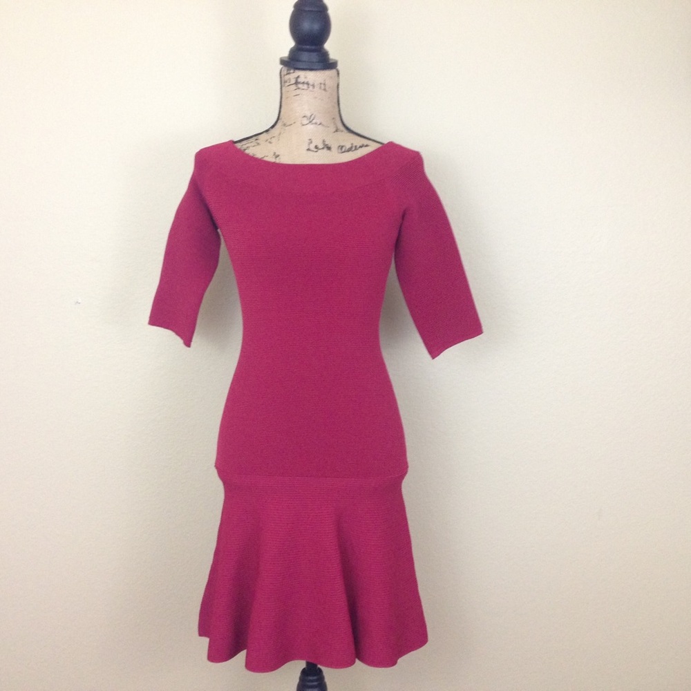 BB Dakota Red Sweater Bodycon Midi Dress